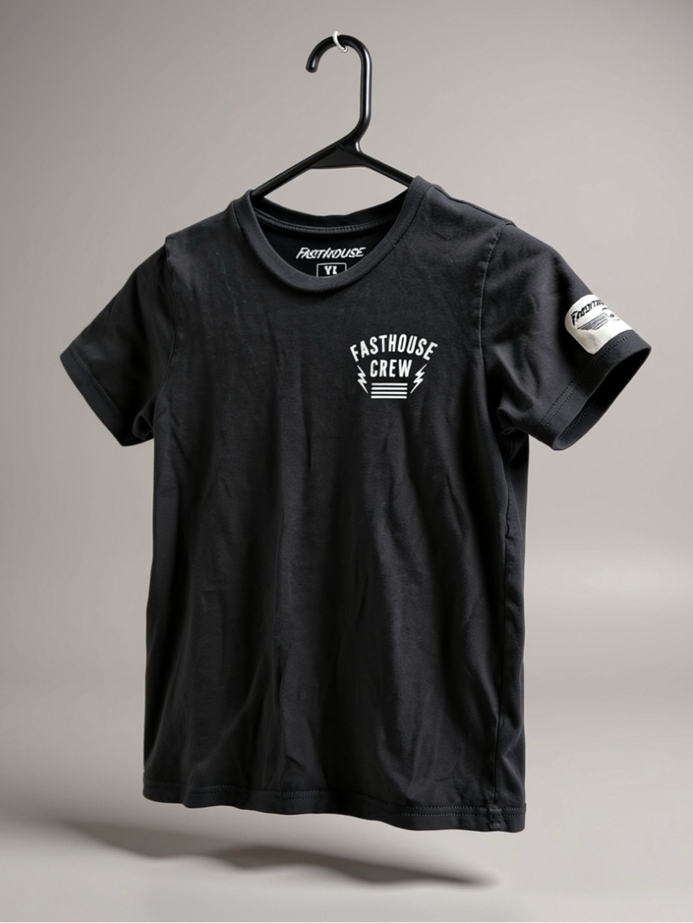 Fasthouse Brand - Crew Kids' Black Graphic Tee - YL